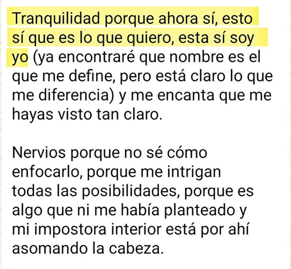 Opinión de la consultoría estratégica de la cllente Laura